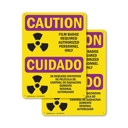 Signmission Radiation & Laser Sign, 10 in H x 7 in W, Aluminum, Rectangle OS-2PACK-CR-A-710-L-10167